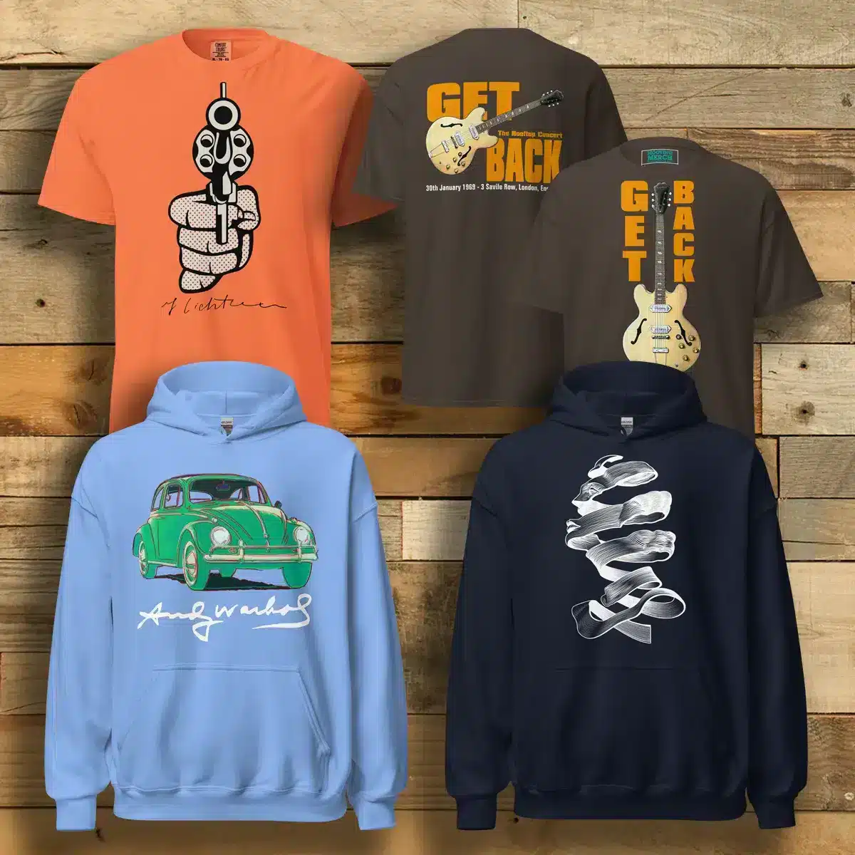 Custom Clothing for Music and Art. Band T-Shirts. Modern Art.